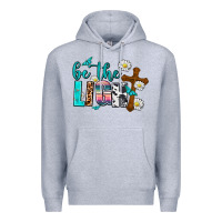 Heather Grey be the light Premium Hoodie - AdoDesignShop