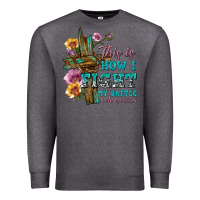 Charcoal Heather this is how i fight my battle tbw Premium Sweatshirt - texasbilliewilder