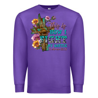 Purple this is how i fight my battle tbw Premium Sweatshirt - texasbilliewilder