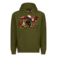 Army Green christmas joy dachshund Premium Hoodie - JahusDesignShop