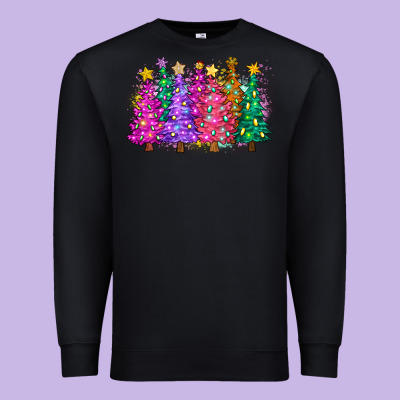 Christmas Trees And Lights Premium Sweatshirt Designed By Zillion Design Studio