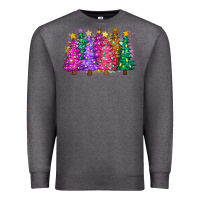Charcoal Heather christmas trees and lights Premium Sweatshirt - Zillion Design Studio