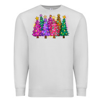 Dove Grey christmas trees and lights Premium Sweatshirt - Zillion Design Studio