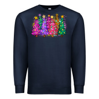 Navy christmas trees and lights Premium Sweatshirt - Zillion Design Studio