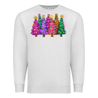 Oatmeal Heather christmas trees and lights Premium Sweatshirt - Zillion Design Studio