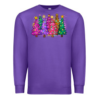 Purple christmas trees and lights Premium Sweatshirt - Zillion Design Studio