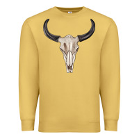 Antique Gold western bull skull tbw Premium Sweatshirt - texasbilliewilder