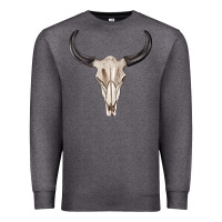 Charcoal Heather western bull skull tbw Premium Sweatshirt - texasbilliewilder