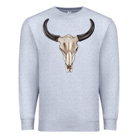 Heather Grey western bull skull tbw Premium Sweatshirt - texasbilliewilder