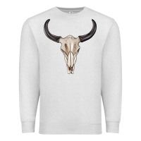 Oatmeal Heather western bull skull tbw Premium Sweatshirt - texasbilliewilder