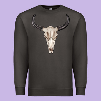 Premium Sweatshirt western bull skull tbw