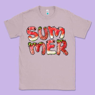 Summer Watermelon And Strawberry Classic Tee Designed By Barkaloodesign