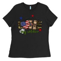 Black Love My Soldier Ladies Tee - BarkalooDesign