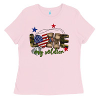 Bubblegum Pink Love My Soldier Ladies Tee - BarkalooDesign
