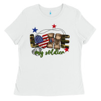 White Love My Soldier Ladies Tee - BarkalooDesign