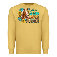 Antique Gold western just a girl who loves horses Premium Sweatshirt - texasbilliewilder