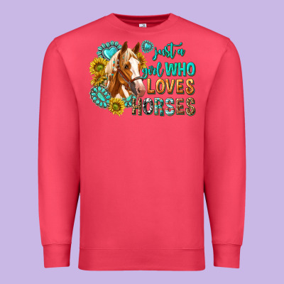 Premium Sweatshirt western just a girl who loves horses