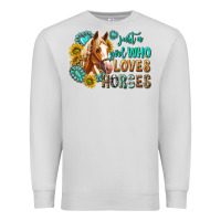 Dove Grey western just a girl who loves horses Premium Sweatshirt - texasbilliewilder