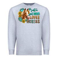 Heather Grey western just a girl who loves horses Premium Sweatshirt - texasbilliewilder