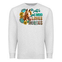 Oatmeal Heather western just a girl who loves horses Premium Sweatshirt - texasbilliewilder