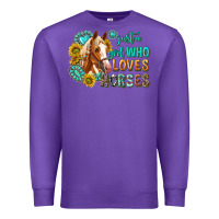 Purple western just a girl who loves horses Premium Sweatshirt - texasbilliewilder