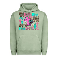Pigment Oil Green faith with cross Urban Hoodie - AdoDesignShop
