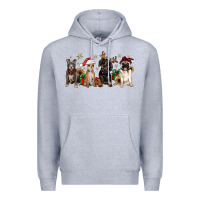 Heather Grey christmas chihuahua pitbull pug dachshund Premium Hoodie - JahusDesignShop