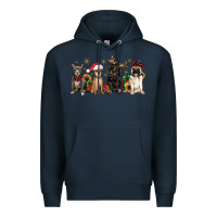 Navy christmas chihuahua pitbull pug dachshund Premium Hoodie - JahusDesignShop