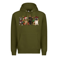 Army Green christmas chihuahua pitbull pug dachshund Premium Hoodie - JahusDesignShop