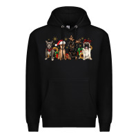 Black christmas chihuahua pitbull pug dachshund Premium Hoodie - JahusDesignShop