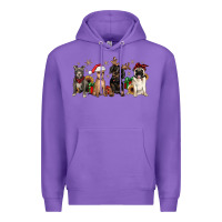 Purple christmas chihuahua pitbull pug dachshund Premium Hoodie - JahusDesignShop