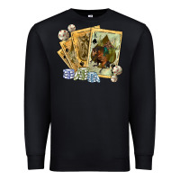 Black western rodeo playing cards tbw Premium Sweatshirt - texasbilliewilder