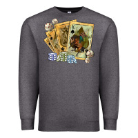 Charcoal Heather western rodeo playing cards tbw Premium Sweatshirt - texasbilliewilder