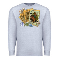 Heather Grey western rodeo playing cards tbw Premium Sweatshirt - texasbilliewilder