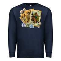 Navy western rodeo playing cards tbw Premium Sweatshirt - texasbilliewilder