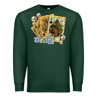 Sports Green western rodeo playing cards tbw Premium Sweatshirt - texasbilliewilder