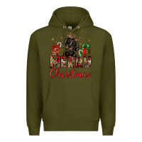 Army Green merry christmas dachshund Premium Hoodie - JahusDesignShop