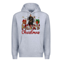 Heather Grey merry christmas dachshund Premium Hoodie - JahusDesignShop