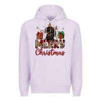 Lilac merry christmas dachshund Premium Hoodie - JahusDesignShop