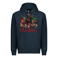 Navy merry christmas dachshund Premium Hoodie - JahusDesignShop