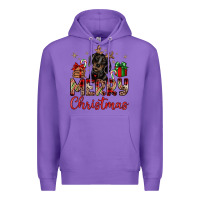 Purple merry christmas dachshund Premium Hoodie - JahusDesignShop