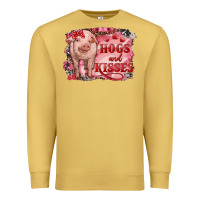 Antique Gold Valentines Day Pig Hogs And Kisses Premium Sweatshirt - RanaPortraitStore