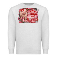Oatmeal Heather Valentines Day Pig Hogs And Kisses Premium Sweatshirt - RanaPortraitStore