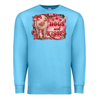Ocean Blue Valentines Day Pig Hogs And Kisses Premium Sweatshirt - RanaPortraitStore
