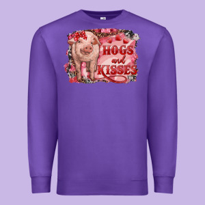 Valentines Day Pig Hogs And Kisses Premium Sweatshirt Designed By Ranaportraitstore