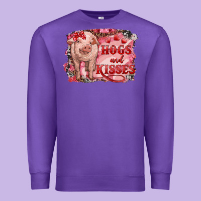 Premium Sweatshirt Valentines Day Pig Hogs And Kisses