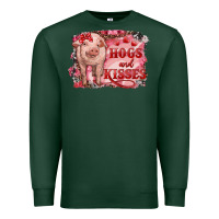 Sports Green Valentines Day Pig Hogs And Kisses Premium Sweatshirt - RanaPortraitStore