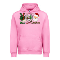 Fuchsia Pink peace love christmas Urban Hoodie - BundleAndBundleShop