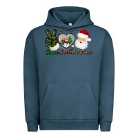 Pigment Midnight Navy peace love christmas Urban Hoodie - BundleAndBundleShop