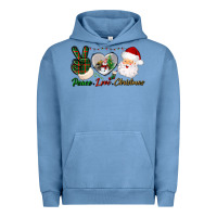 Pigment Pebble Blue peace love christmas Urban Hoodie - BundleAndBundleShop